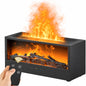 Fireplace Flame Diffuser Air Humidifier, Essential Oil Diffuser with 7 Colors Light & Timer, Auto-Off Ultrasonic Cool Mist Aroma Humidifier for Home, Bedroom, Office, Yoga(Black)